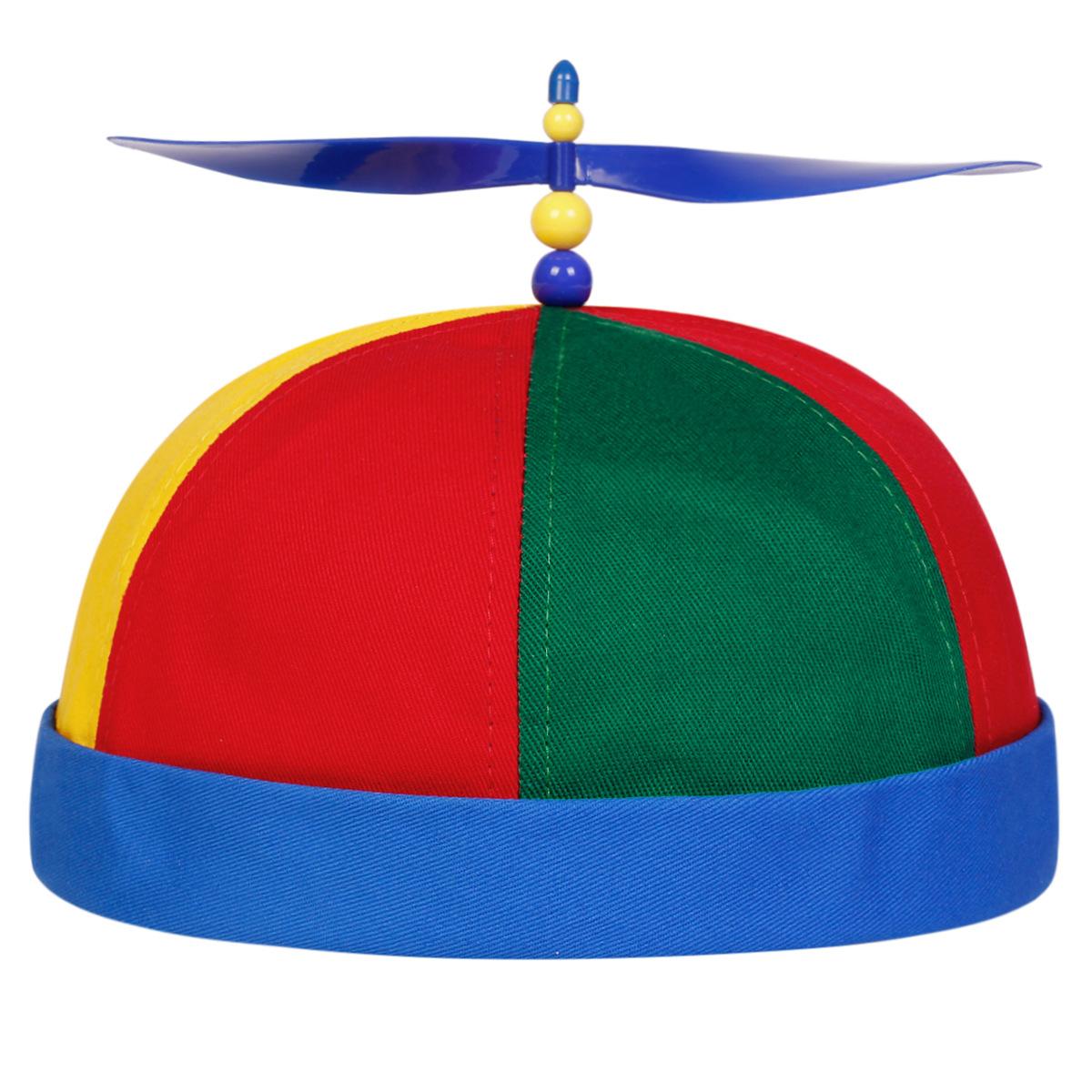 New Rainbow Patchwork Propeller Beanie, Adult Funny Dragonfly Decor Landlord Cap, Casual Sunscreen Fashion Hat