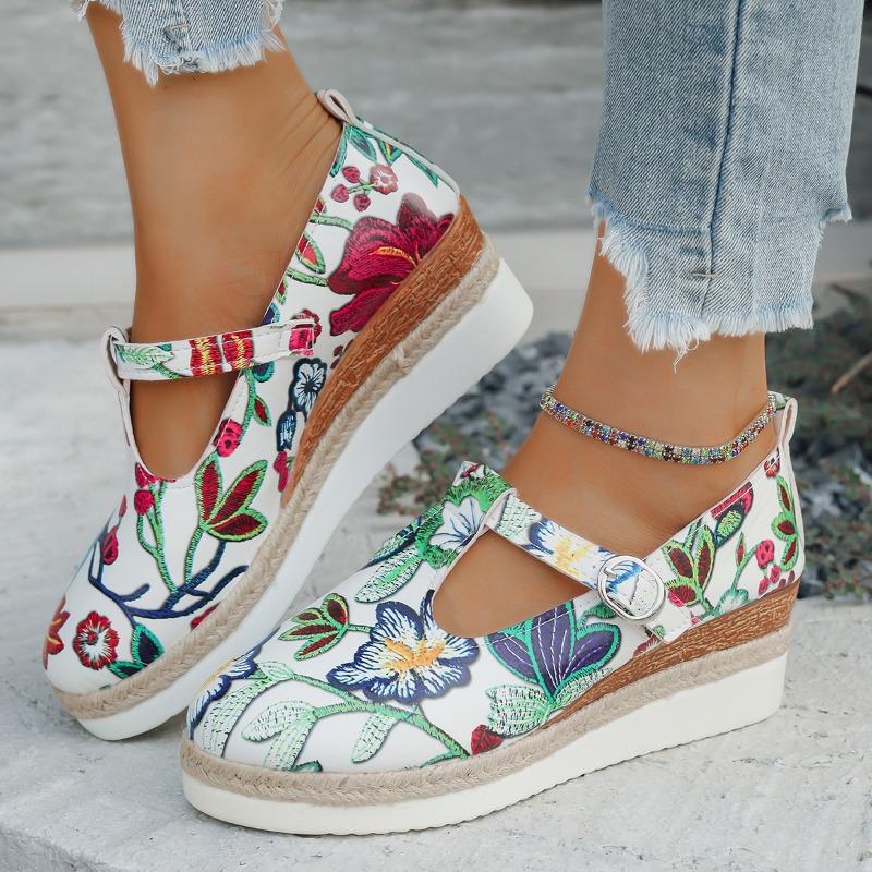 Large size wedge heel platform single shoes women's new spring, summer and autumn fashion pointed head shallow mouth women's high-heeled single shoes
