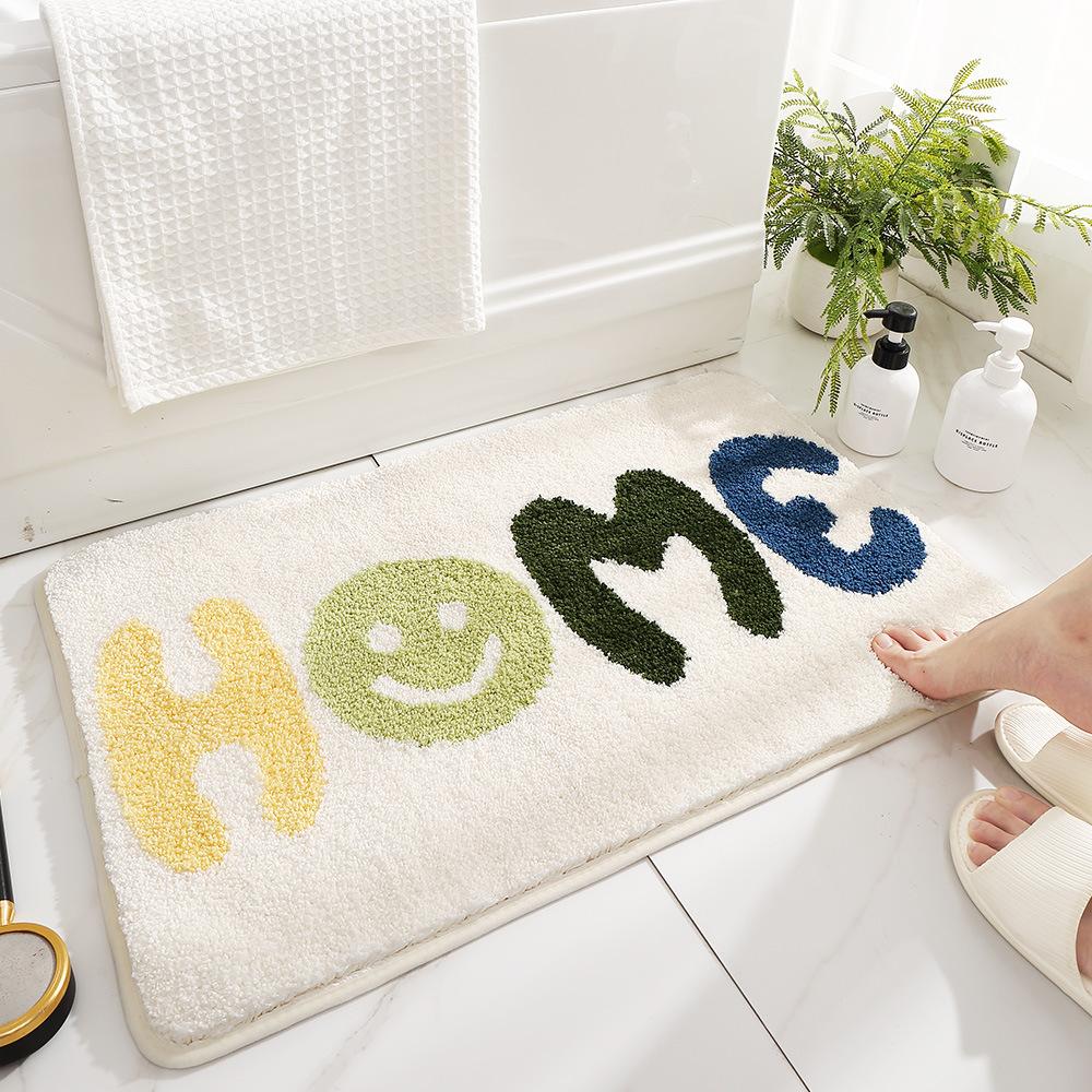 Nordic Minimalist Ins Style Bathroom Mat, Door Mat, Bathroom Floor Mat, Strong Absorbent Mat, Entrance Toilet Carpet, Thickened