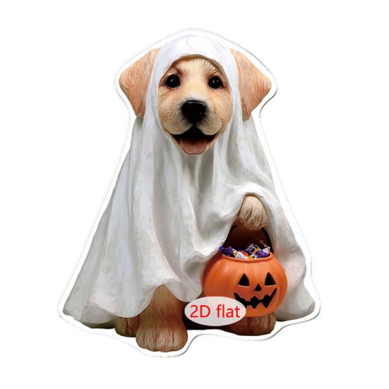 Car Pendant Halloween Series 2D Doll Charm Ghosts Pumpkins Skeletons Festive Car Ornament Auto Rearview Mirror Decoration