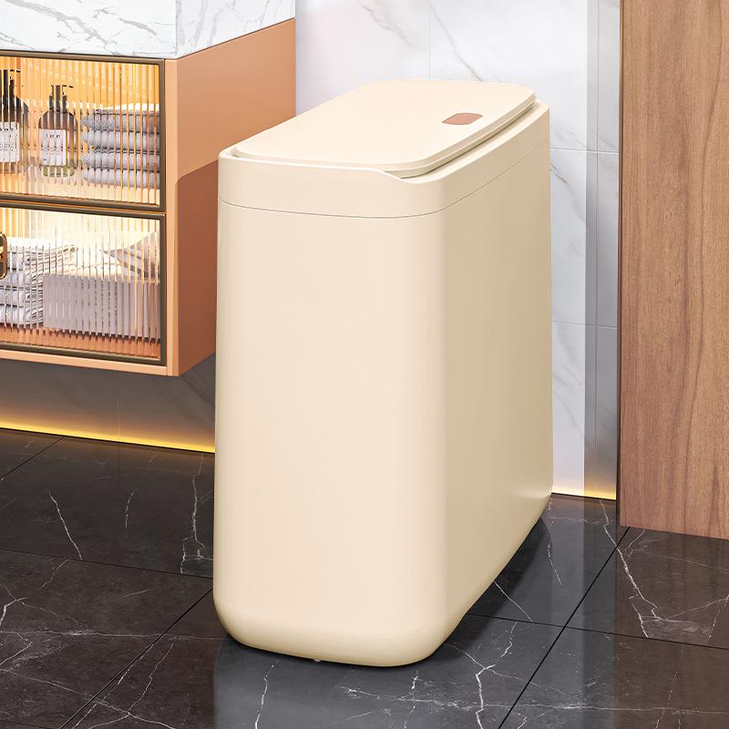 Schub-Mülleimer mit Deckel, Großes Fassungsvermögen für Wohnzimmer/Badezimmer