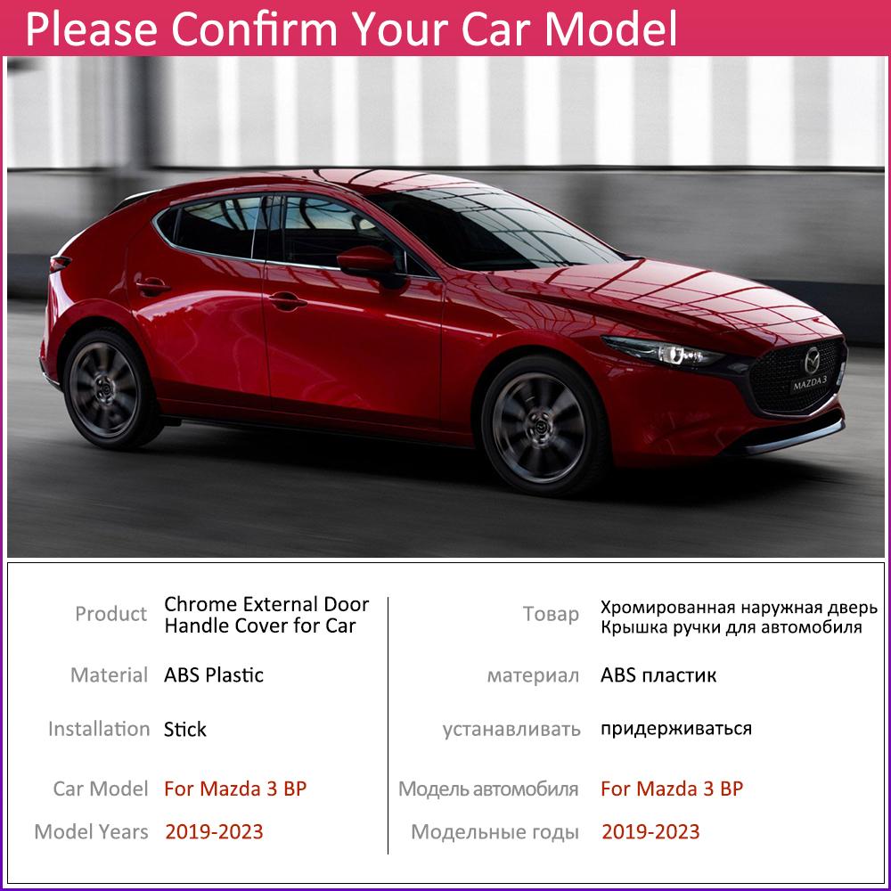 For Mazda 3 BP    2022 2023 Gloss Black Smart Door Handle Cover Trim Stickers Protective Car Exterior