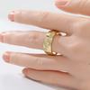 Aesthetic Inlaid White CZ Women's Ring Sparkling Gold Color Hand Carving Leaf Daily Wear Party Jewelry Anniversary Gift