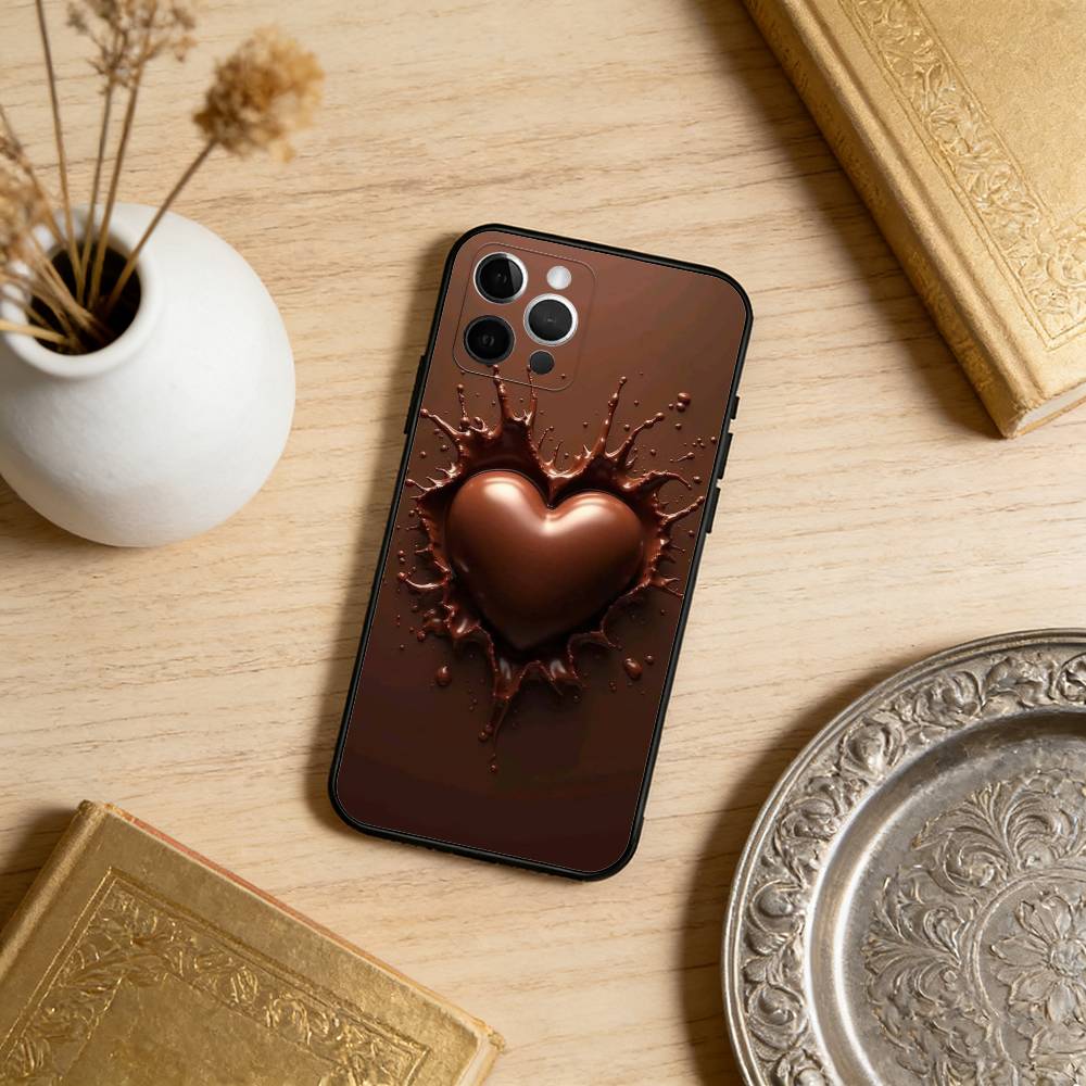 C-Chocolate-TE Phone Case For iPhone 17,16,15,14,13,12,11 Plus,Pro Max,Soft Silicone Black Cover