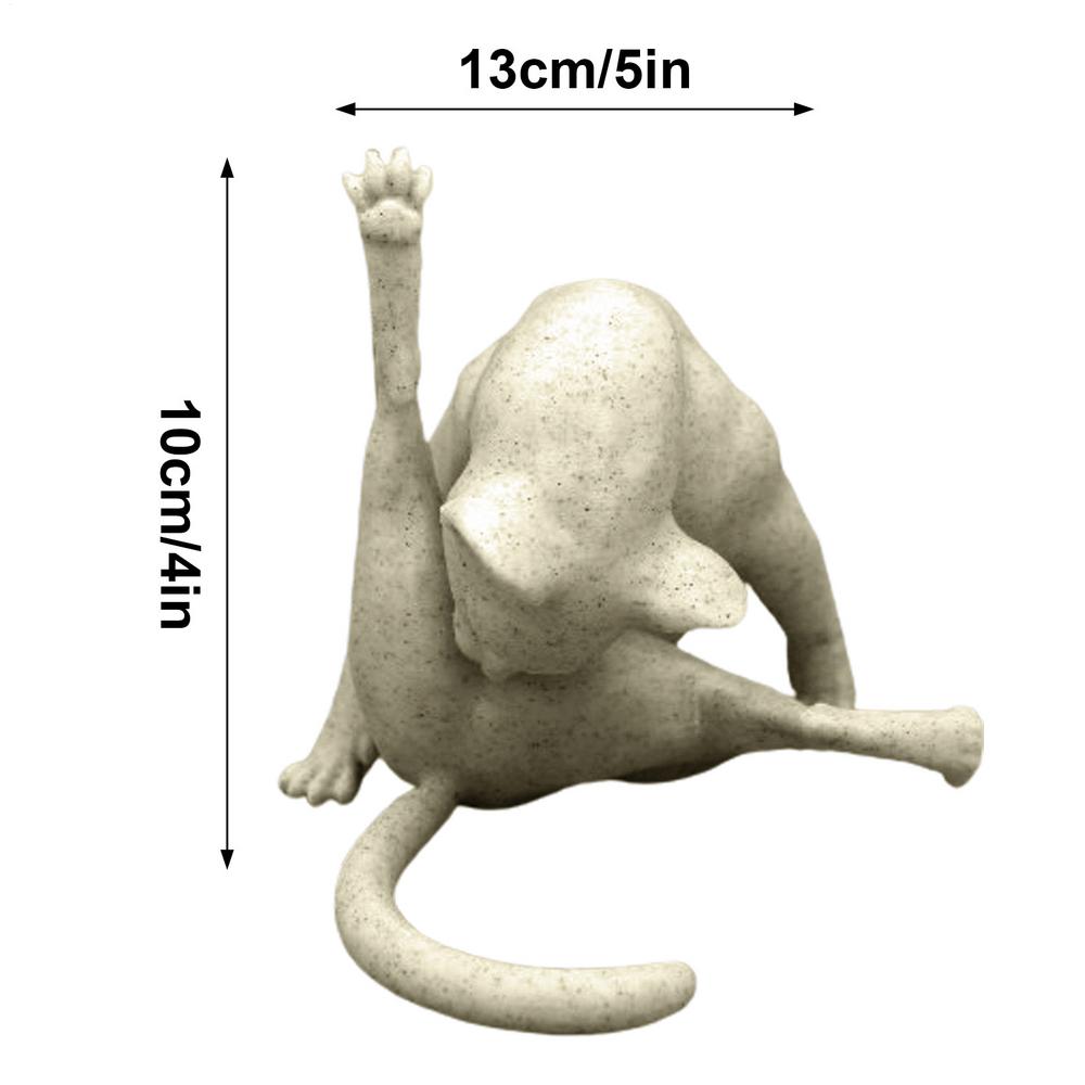 

Статуэтки кошек на рабочем столе из смолы, забавная скульптура кошки, абстрактная эстетическая настольная художественная статуя, декор комнаты для стола, книжной полки, тумбы под телевизор белый