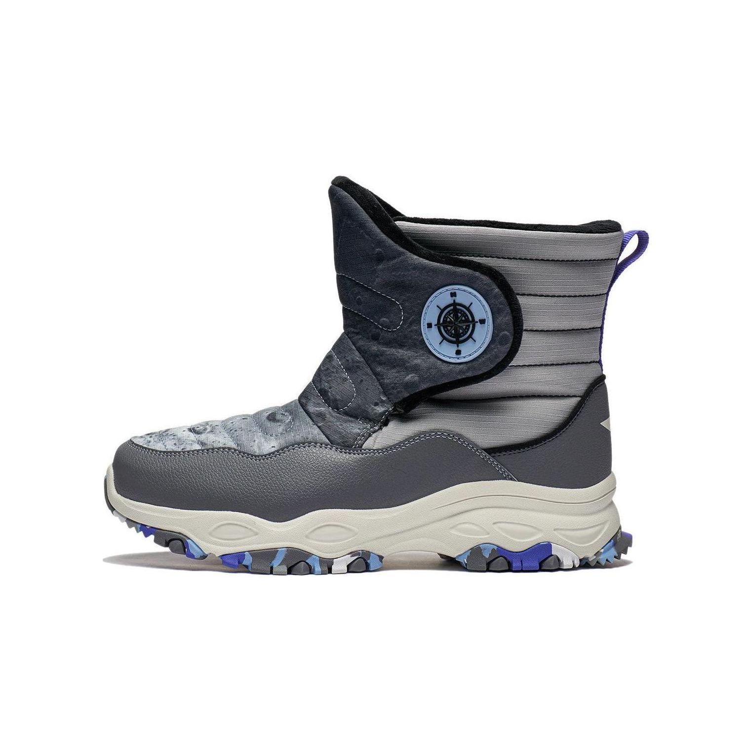 

Li Ning Детские из искусственной кожи плюшевые удобные нескользящие износостойкие теплые повседневные туфли детские повседневные туфли серые YKCT150-31 34