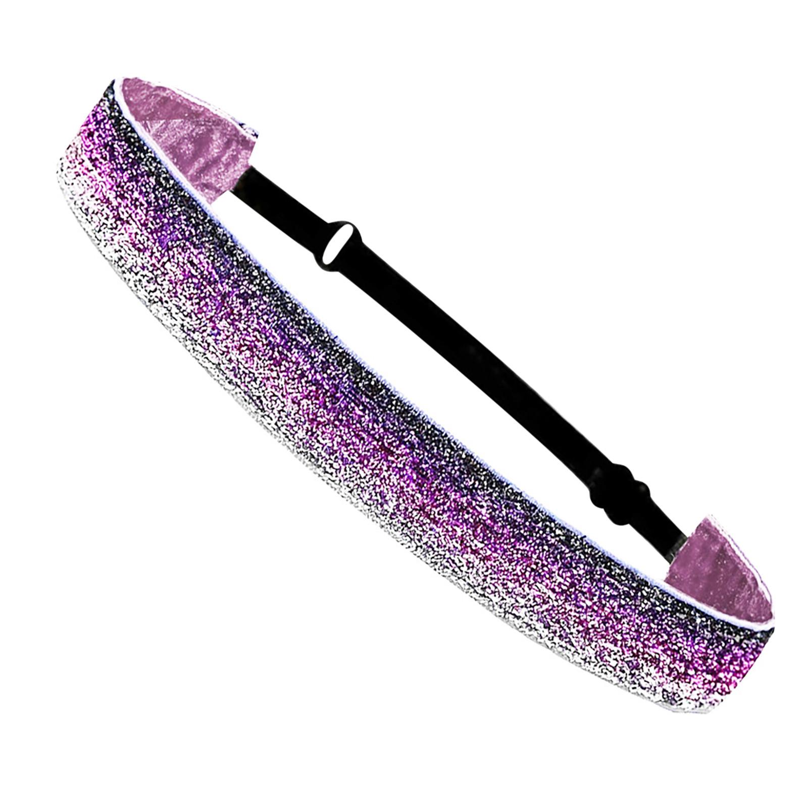 

(проектор) Нескользящая головная повязка для волос с блестками, милый эластичный головной убор, спортивная повязка на голову для йоги One Size розовый