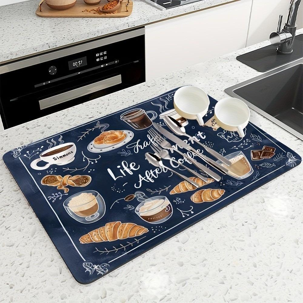 Waterproof Coffee Machine Mat Quick Dry Dish Drying Mats Placemat Kitchen Coffee Table Counters