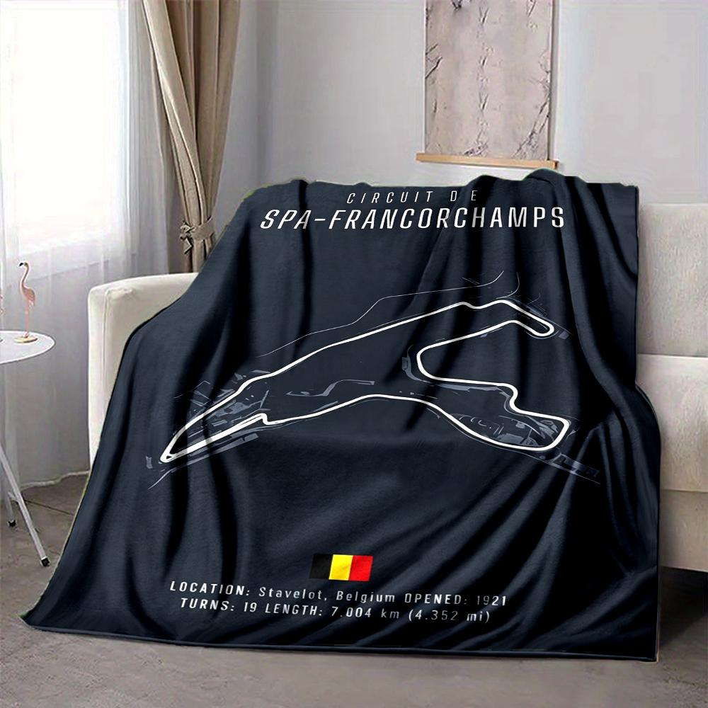1Pc Spafrancorchamps Circuit Map Blanket Soft And Comfortable Casual Warm Camping Travel Christmas Halloween Xmas Gift M928136