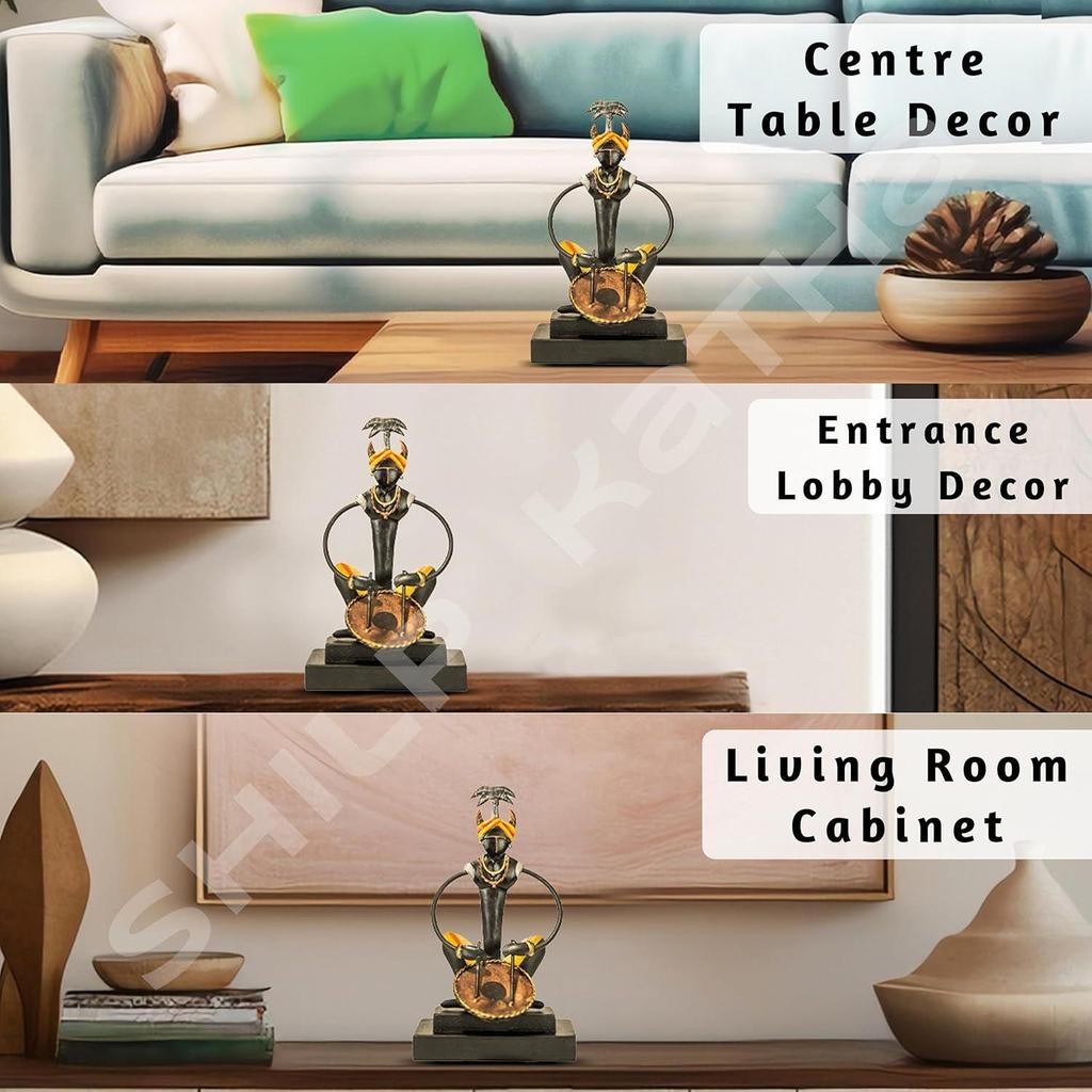 Bastar Antike Kunst für Heimdekoration | Stammesmusiker für Wohnzimmer | Handgefertigtes Prunkstück zum Verschenken | Nagada