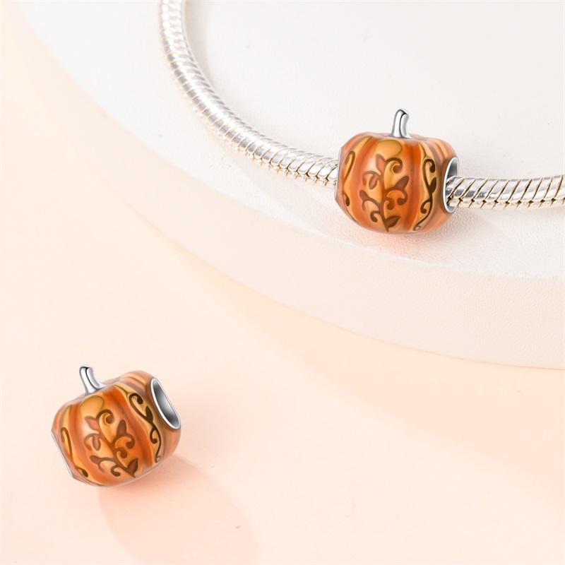 Copper Autumn Harvest Series Squirrel Maple Leaf Pumpkin Charms Pendants Fit Original Bracelets Diy Jewelry