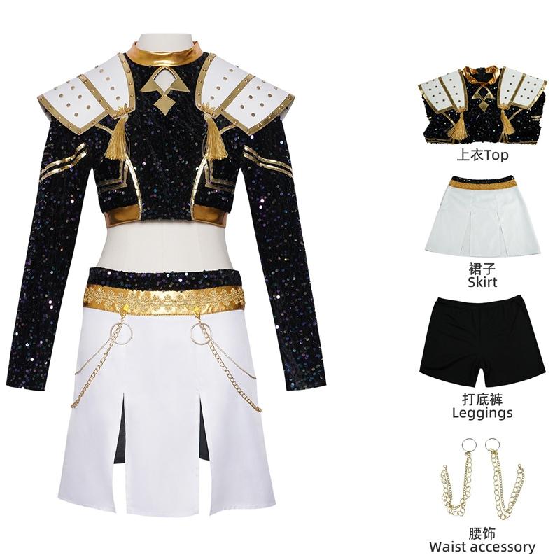 Rumi Zoey Mira Cosplay KPop Kostium Demona Łowcy Kobiety Czarny Złoty Garnitur Saja Chłopcy Halloween Stroje do Odgrywania Ról