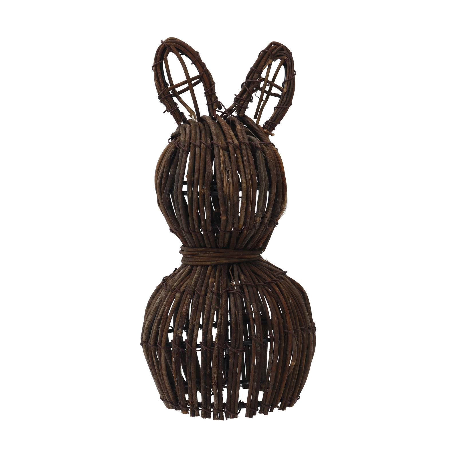 Wicker  Ornament Handcrafted Easter Bunny Home Decor Garden Decorative Piece