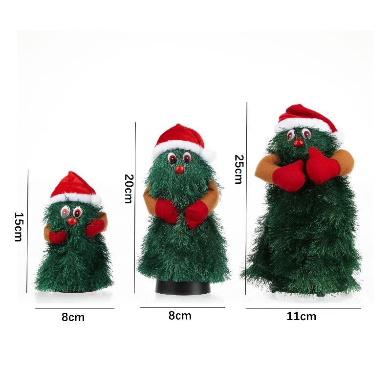 Tańcząca Choinka Z Muzyką Obracająca się Zabawka dla Dzieci Śpiewająca Lalka na Boże Narodzenie Lalka Elektryczna Rekwizyt do Żartów Zabawna Zabawka Dekoracje Świąteczne