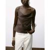 Autumn New Retro Inner Wear Small Cami Patchwork Silk Satin Texture Underwear Style Top 8618399