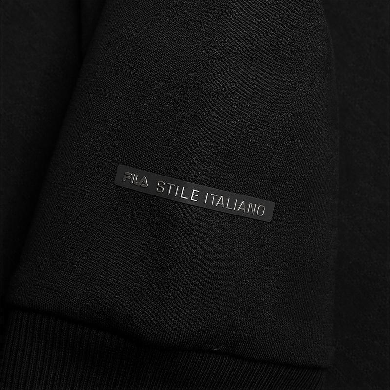 Fila Simple Casual Versatile Pullover Sweatshirt Men Sweatshirt Black F11M513210FBK