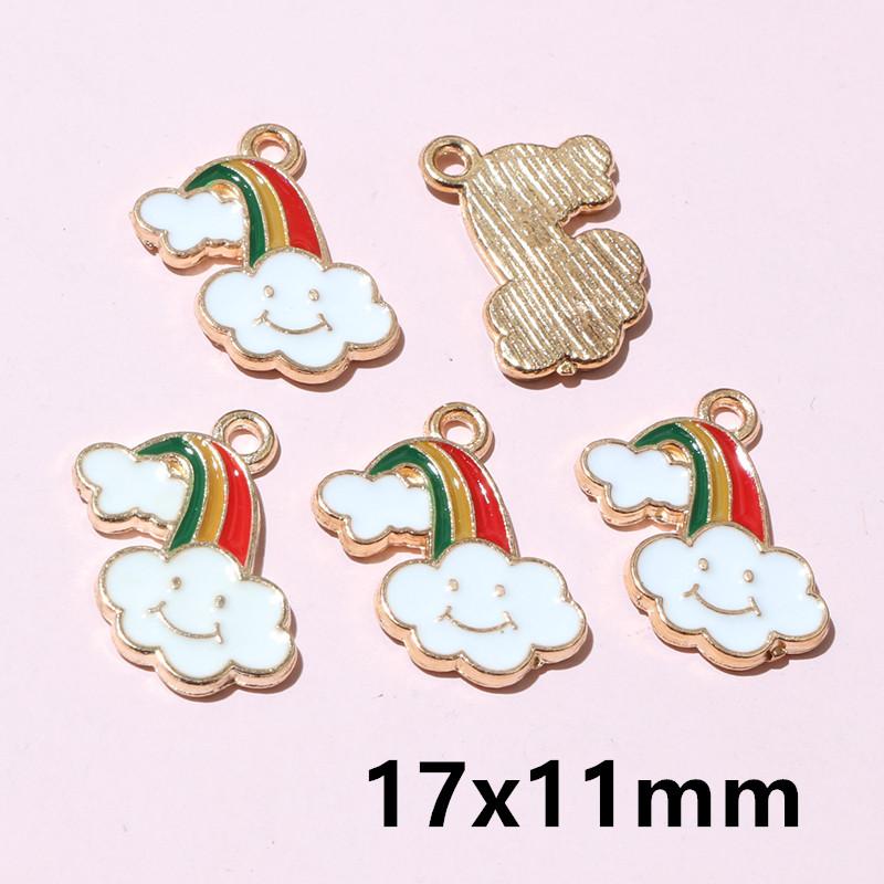 10pcs Cute Enamel Rainbow Charms Pendant Alloy Metal DIY Jewelry Making Accessories Findings for Necklace Earrings Bracelets
