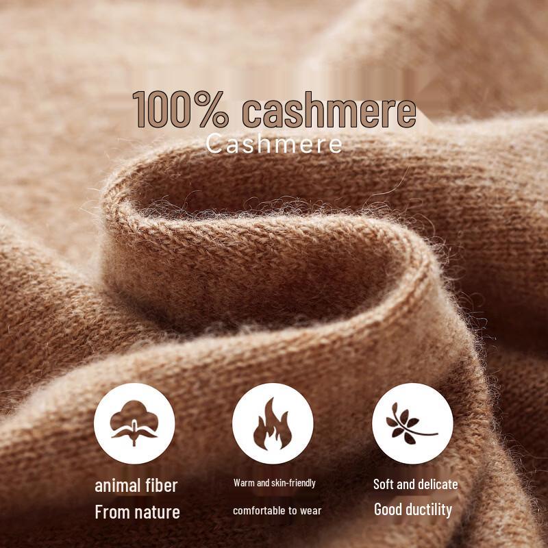 Zhaojun Women's 100% Cashmere Crew Neck Knit Sweater