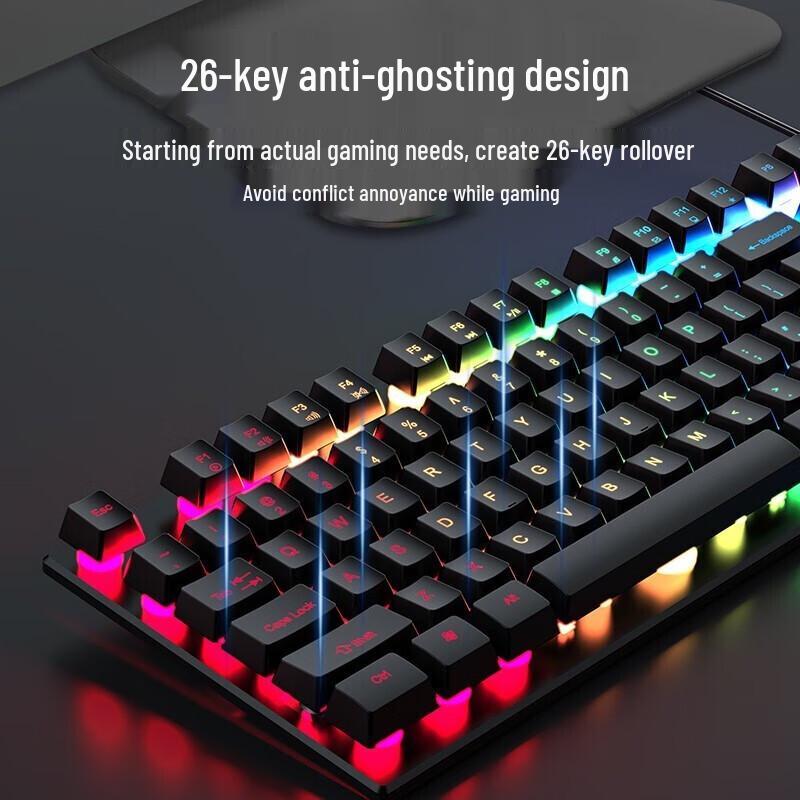 Qianxingzhe GX330Plus Wired Mechanical-Feel Keyboard
