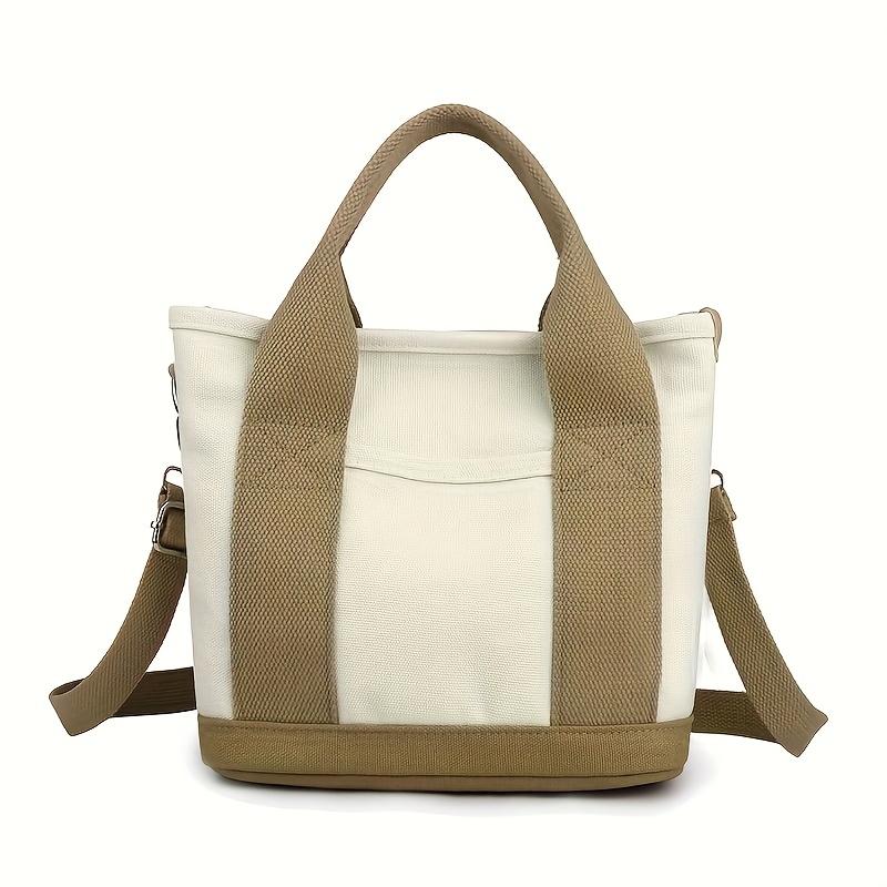 Canvas New Women's Handbag, Simple and Fashionable Bento Bag, Women's Handbag, Hand-held Shoulder, Crossbody Tote Bag