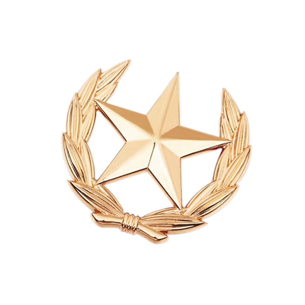 Stylish Wheat And Star Emblem Brooch Alloy Vintage Pin Wheat Star Brooch Pin For Clothing Accessories Lapel Decor