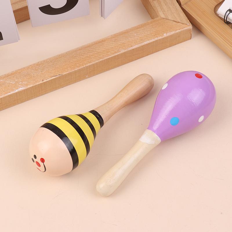 Montessori Wooden Toys Baby Sand Hammer Early Education Music Development Instrument Puzzle Games Toys For Children 1 2 3 Years