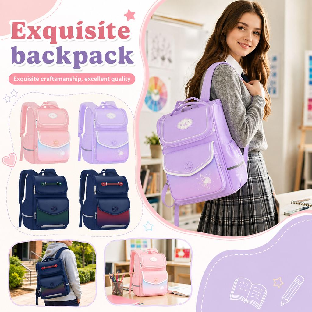 Unisex Kids Backpack, Cute School Bag for Boys and Girls, Student Bookbag