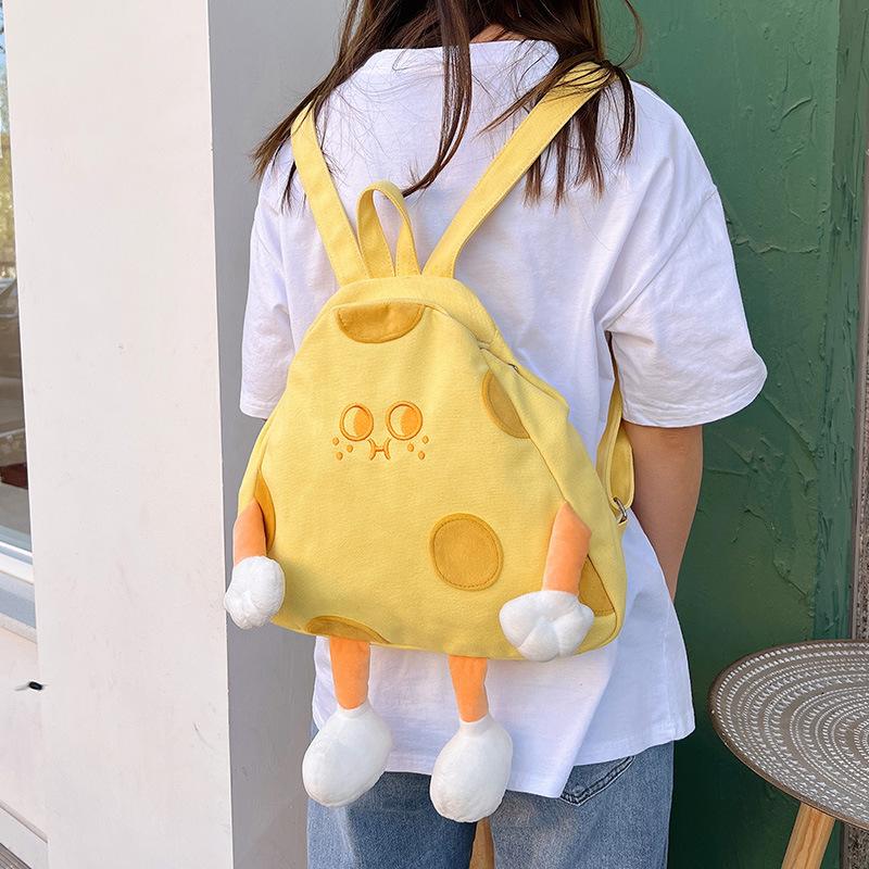 New backpack niche design shoulder bag cheese large capacity women's bag student personality messenger bag bag