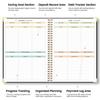 1Pc Blue Undated Budget Planner Spiral Monthly Finance Organizer With Savings Tracker Debt Tracker Expense Log Stickers