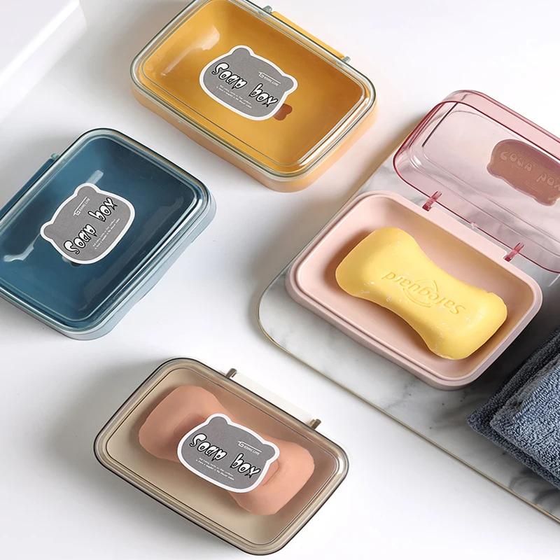 1 Stück Tragbare Seifenschalen Doppelschichtige Seifenkiste Aus Kunststoff Haushaltsbadezimmerablauf Seifenschale Badezimmerseifenkiste Mit Abdeckung