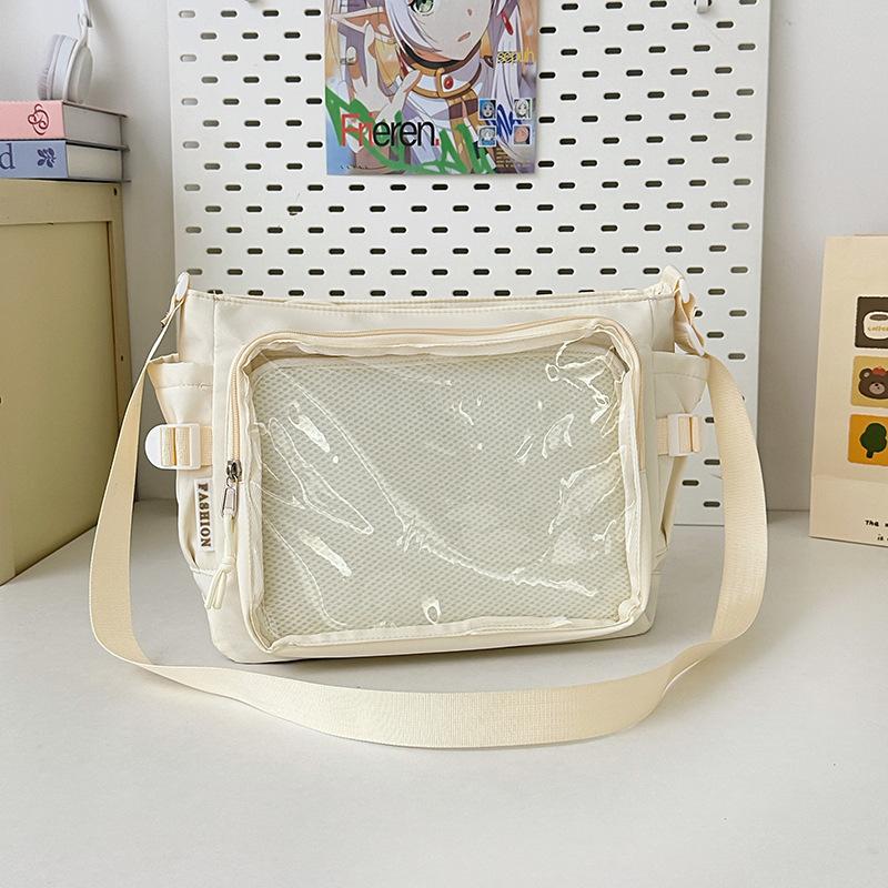 Women's High-capacity Mailman Bag Versatile Simple Transparent Shoulder Bag Messenger Bag Student Class Crossbody Bag Daily Commuting Bag Tote Bag