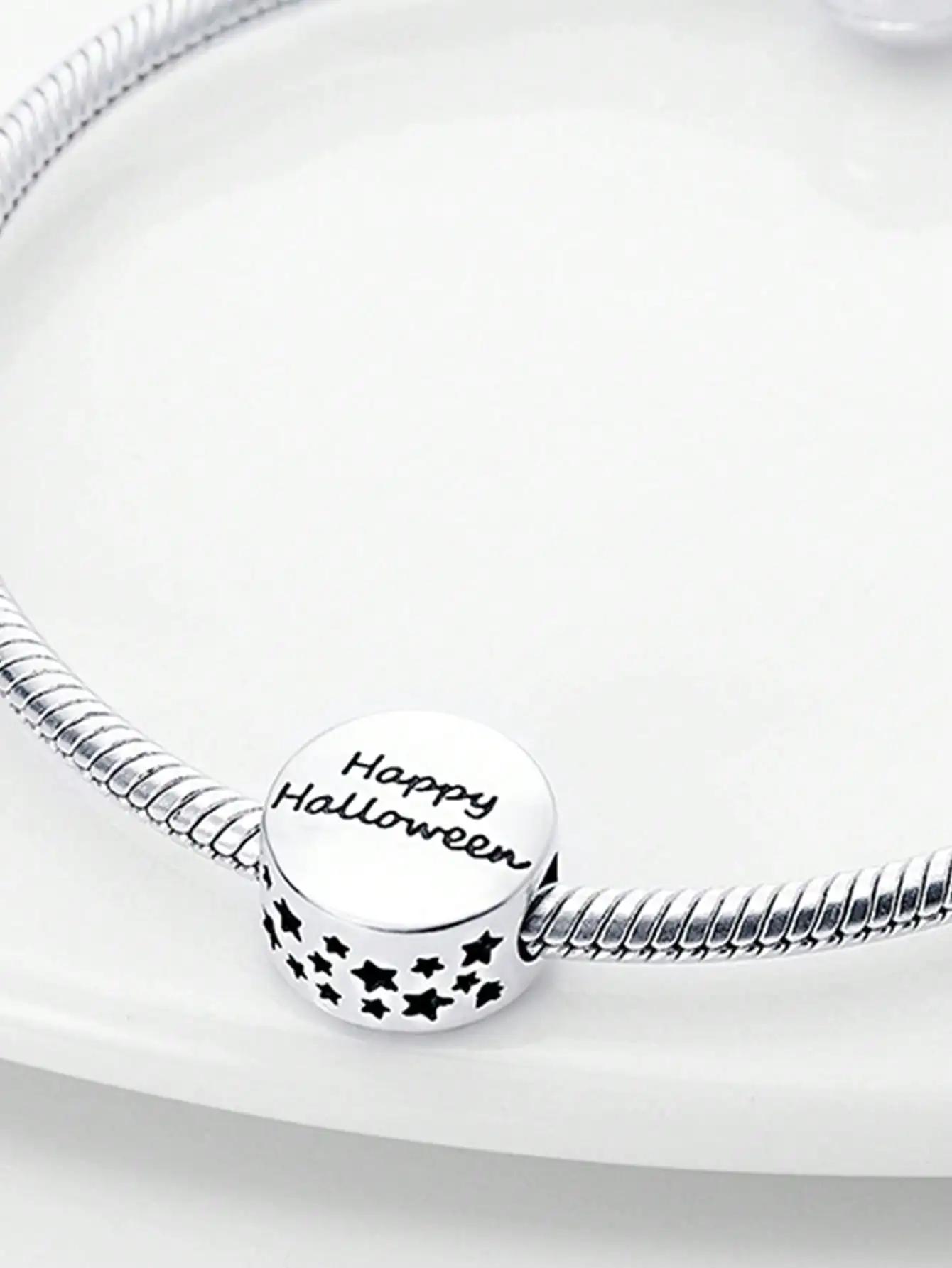 

925 Silver Plated Exquisite Charms Halloween skull ghost heartshaped Beads Fit Bracelet Women s Jewelry Gift