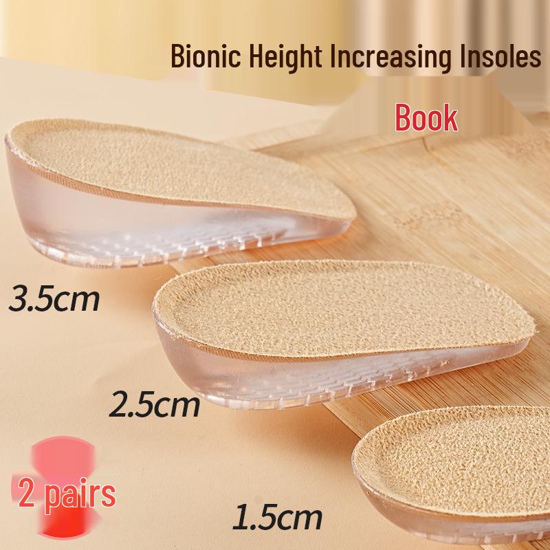 

Soft Silicone Height-Boosting Non-Slip Insoles for Comfortable Long-Standing & Shock Absorption in Sports Shoes & Boots 1.5cm Pink (1 Pair)