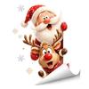 Festive Glass Ornament Christmas Static Window Clings, Removable Decals, Snowman Santa Reindeer Nutcracker Transparent Decorative Stickers with