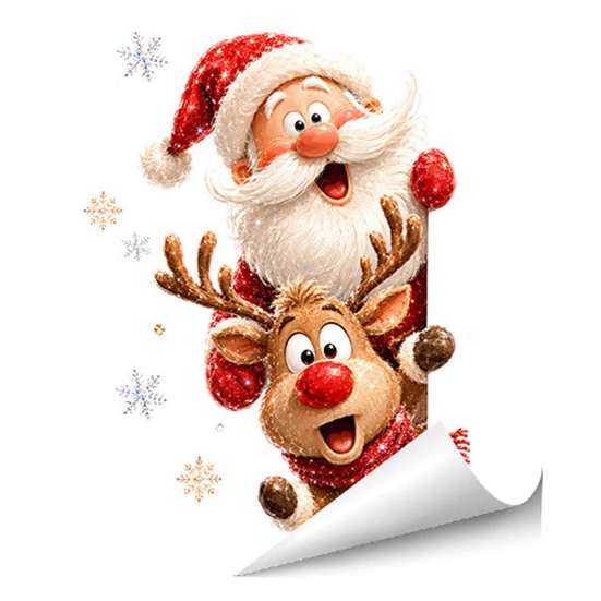 Festive Glass Ornament Christmas Static Window Clings, Removable Decals, Snowman Santa Reindeer Nutcracker Transparent Decorative Stickers with
