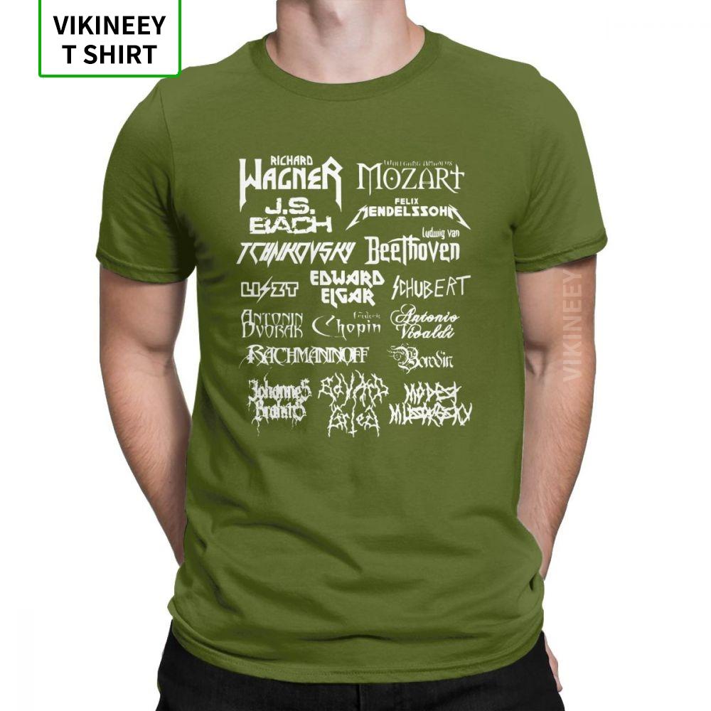 

Heavy Metal Classical Composers TShirt Men Mozart Beethoven Chopin Bach Mendelssohn Slim Fit Tees 100 Cotton Clothes T Shirt 4XL