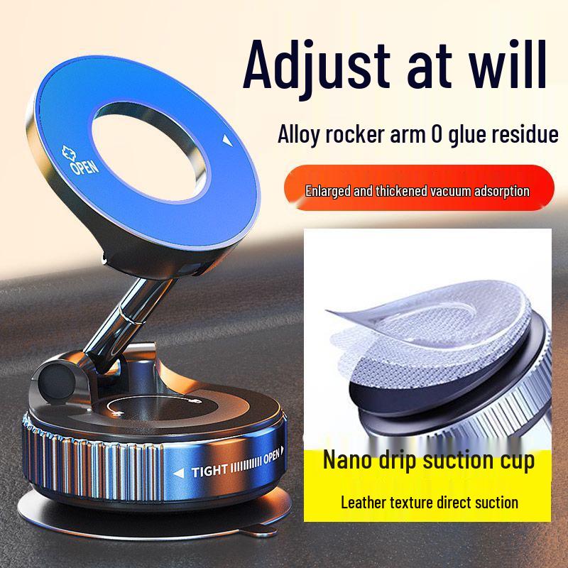 2025 Model Multifunctional Magnetic Car Phone Holder with Vacuum Suction Cup and Folding Navigation Support Bracket