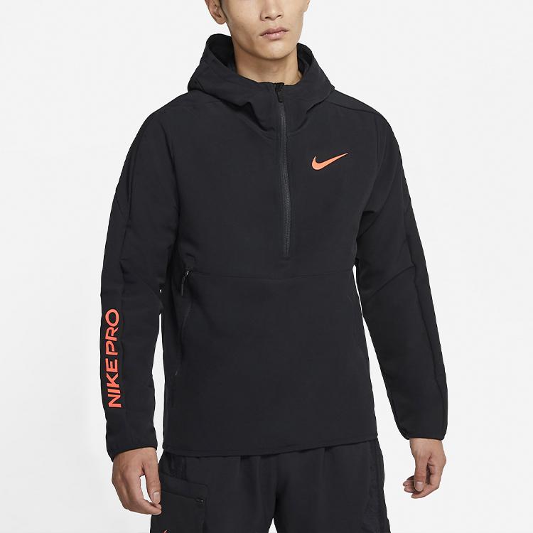 Nike Pro Trainings-Hoodie mit halbem Reißverschluss für Herren Oberbekleidung Schwarz CZ1511-010