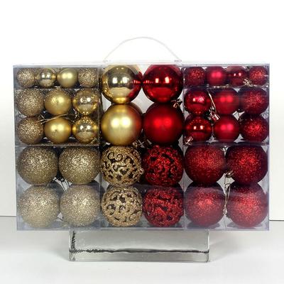 100PCS High-quality Plastic Christmas Ball Set 8cm 18 Colors Xmas Ornament Ball Suspensable Christmas Tree Balls Showcase