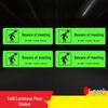 Glow-in-the-Dark Anti-Slip Safety Warning Decal for Slippery Floors