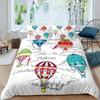 Hot Air Balloon Duvet Cover Set Romantic Balloon Bedding Set Extreme Sports Games Comforter Cover Romantic Trip Twin Quilt Cover