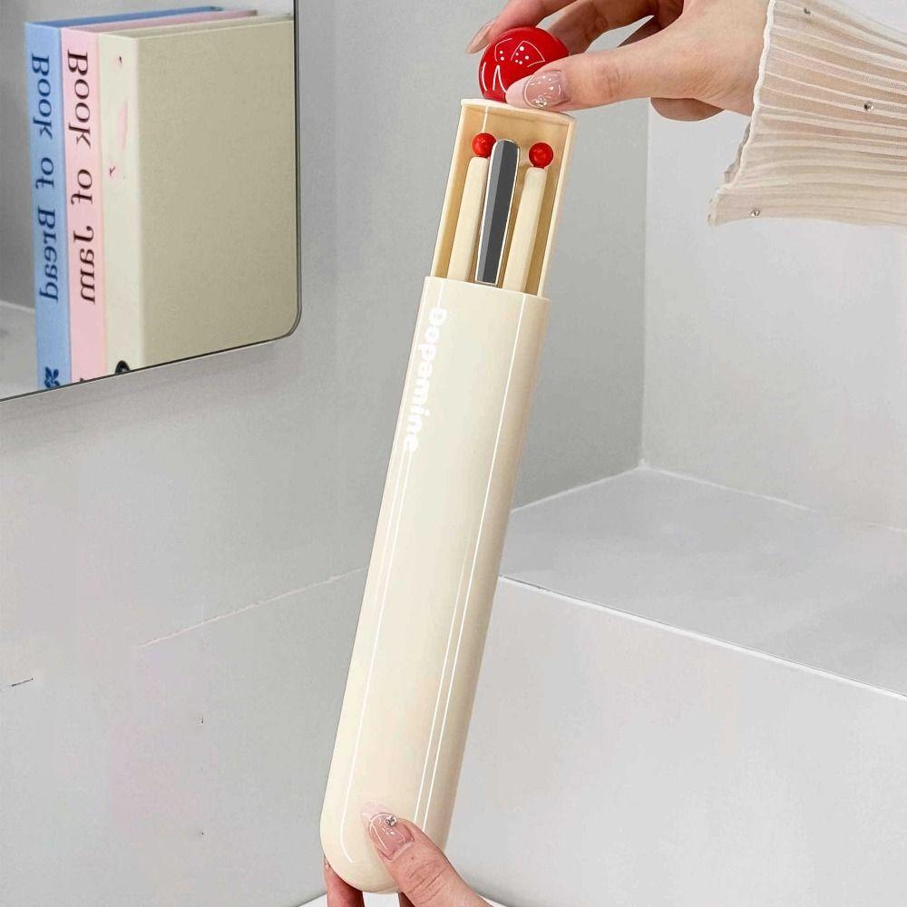 With Storage Box Student Flatware Set Built-in Silent Slot Chopstick Spoon Worker