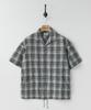 Leopeusaideu Balloon String Shirt Gray Check