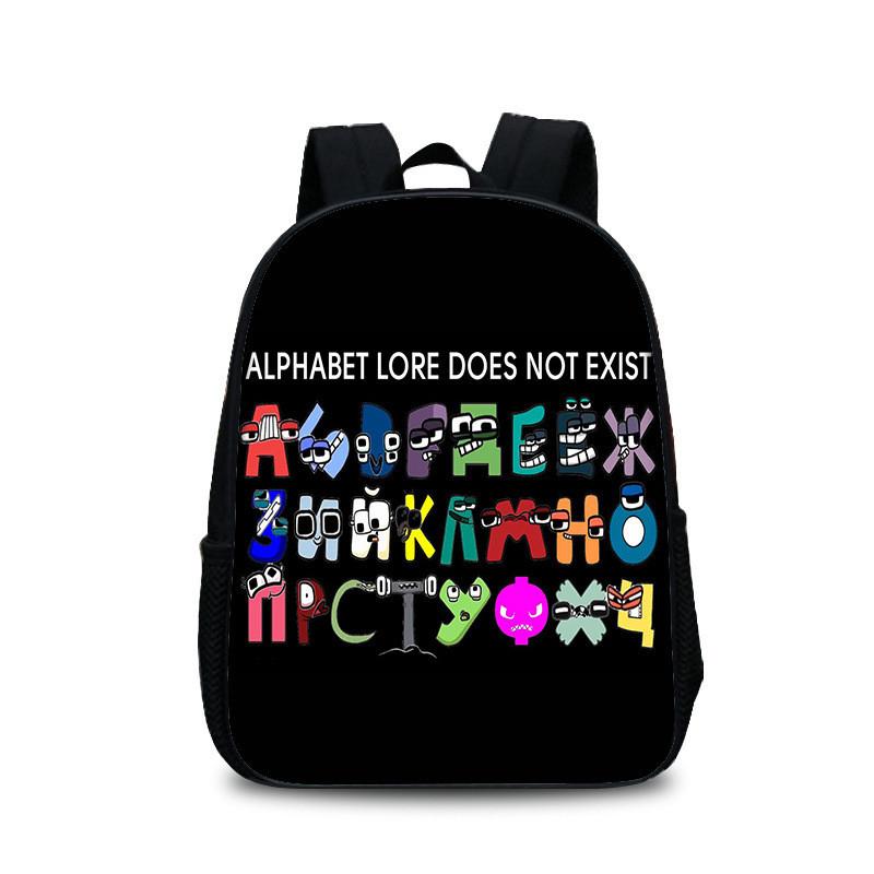 Zaino Alphabet Lore Per Studenti Borsa Scolastica in Nylon con Tasca Frontale e Spallacci Regolabili