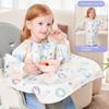 Waterproof Baby Feeding Bib Apron Smock, Full Coverage Mess-Free Bib with Table Cover for Kids 8M-5Y Boys Girls
