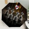 Club Atlético River Plate Print Automatic Umbrella, 8 Rib Iron Frame, Plastic Handle, Suitable for Outdoor Travel &Daily , Ideal Gift