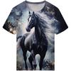 Horse T-Shirts 3D Print Men Shirts Casual Summer Tops with Unisex Design