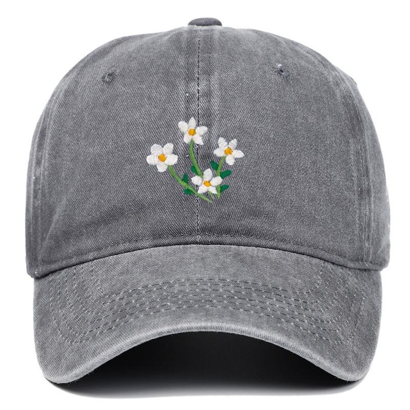 Floral Embroidered Baseball Cap With Curved Brim For Casual Style