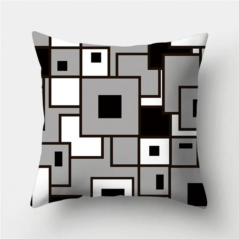 45x45cm black geometric stripes irregular pattern series cushion cover square pillow case home office bedroom decoration