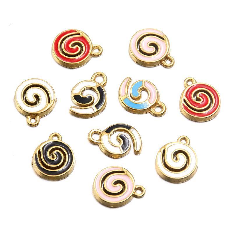 Two Styles: Stainless Steel Enamel Mosquito Coil Pendant for DIY Earrings & Necklaces